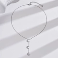 Collana in acciaio inossidabile argento lucido con tre ciondoli a forma di mezzaluna - Argento