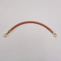 Detailed close-up of brown leather bag handle with premium gold metal clasps - Light Brown with Gold Hook