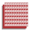 Red and white Christmas wrapping paper with reindeer and snowflake knit patterns - Christmas Deer Style A Red / 10 Sheets 50*50cm