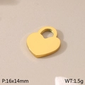 Pendentif coeur doré en acier inoxydable avec spécifications de taille 16x14mm - Pendentif Coeur Lisse(KLJ8563-Z)