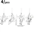 Set of 4 transparent acrylic angel ornaments with musical instruments for Christmas tree - 9cm Angel (4PCS)