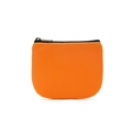 Orange canvas coin purse with high-density texture and premium metal zipper closure - Honey Orange