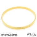 Polished 18k gold minimalist stainless steel bangle, 60mm diameter and 5mm width - 5mm Gold Single Ring (68mm Inner Diameter)