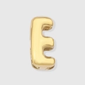 Golden 3D balloon-style alphabet E pendant with a high-polished metallic finish - Letter E / 14K Gold