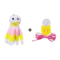 Interactive tricolor plush octopus toy and cat head felt accessory with suction cup hanger - Yellow Octopus Cat Toy