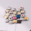 Italian style stainless steel modular bracelet charms with colorful enamel designs - DIY Customizable Bracelet Modules