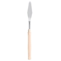 Stainless steel painting palette knife with beige anti-slip handle on white background - Plastic Handle Pointed Tip Palette Knife