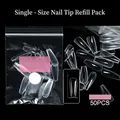 Διάφανα νύχια φέρετρο 50τμχ soft gel μακρύ τραπεζοειδές σχήμα υλικό PMMA - OMC04-Μέγεθος 08 (50 Τεμάχια Ανταλλακτικό Μονό Μέγεθος)