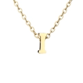 Gold plated stainless steel O-chain necklace with minimalist capital letter I pendant - Letter I