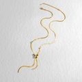 Detail of gold snake chain necklace with butterfly pendant and colorful gemstones - Butterfly Colorful Zirconia Style (Style 4)