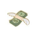 Kreative Emaille-Brosche mit fliegendem Geldschein-Design und weißen Flügeln - Fliegende Banknote (XZ9475)