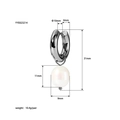 Detailed dimension guide for natural pearl drop earrings with polished silver metal hoop - Silver Hoop Pearl Pendant Style (YYE023214)