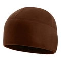 Outdoor thermal brown fleece beanie for winter sports, skiing and mountain biking - Coffee (Wide Brim)