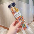 Colorful elastic hair ties for toddlers in a clear plastic jar with black lid - Plush Colorful Canned (300Pcs)