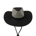 Cappello da cowboy in paglia bicolore con tesa nera e corona bianco crema e cinturino - Taglia Unica 58cm Circonferenza / Falda Larga Cowboy Patchwork - Nero