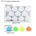 Halloween pumpkin silicone mold for DIY resin casting and baking with 11 cavities - 11-Cavity Pumpkin Head Mold