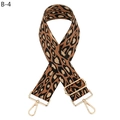 Macro shot of leopard print woven strap with adjustable golden metal buckles - B-4 Black & Caramel Leopard