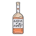 Creative wine bottle enamel pin with 'wine not?' text and a cute orange heart - XZ9045-Wine Not Bottle