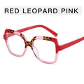 Montatura per occhiali anti luce blu quadrata oversize con sfumatura rosso leopardo rosa - Leopardo Rosso Rosa