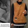 Brown waterproof vest apron in Korean barista style with side pocket and back upgrade - Upgraded Waterproof/Light Brown (150-180cm)