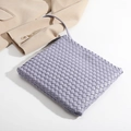 Elegant lavender hand-woven leather clutch with high-end Intrecciato woven texture - 25*2*20 / Lavender