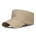 Khaki quick-dry sun visor hat for men with sports embroidery and long brim for outdoors - Adjustable / Khaki