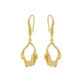 Pendientes de gota dorados irregulares con superficie texturizada de estilo minimal - Plata 925 / Oro de 18K