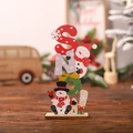 Weihnachtliche Holzdekoration für den Tisch mit SNW-Buchstaben und Schneemann-Motiv - SNOW Stil