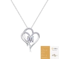 Collana a cuore in argento S925 con ciondolo in moissanite e certificato GRA - P13619 Cuore Intrecciato 1ct Moissanite Con Certificato GRA