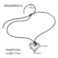 Pendentif cœur liquide argenté sur cordon noir avec détails de poids de 9,56 g - Style de Cœur de Lave Liquide Argenté (JDN2304015-S)