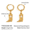 Detaillierte Größen- und Gewichtsangaben für goldene Cowboystiefel-Ohrringe aus Edelstahl - Weiße Stern Stil (YYE025286-WE)