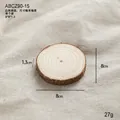 Natural round wood slice 8cm diameter with bark and tree rings for Christmas decor - Round Wood Slice/1pc