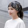 Multi-functional knit neck gaiter and beanie with black, brown, and grey leaf print pattern - One Size / 09 Grey Maple Leaf