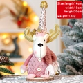 Renna di Natale rosa e oro in peluche con paillettes e sciarpa in maglia calda - Alce