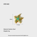 Macro view of blue starfish pendant DFB146D, stainless steel 20mm x 17.5mm dimensions - Gold Sky Blue Starfish DFC146D