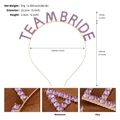 Diadema Team Bride de aleación dorada con pedrería púrpura para fiesta de boda - Estilo Letras TEAM BRIDE / Dorado - Púrpura (TS-J3272GP)