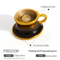 Waterproof gold-plated stainless steel coffee cup charm pendant for jewelry DIY - Dark Brown Mini Coffee Cup Pendant PJ93210B