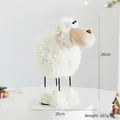 Cute white plush sheep Christmas decoration with black legs, size 26x20cm, 287g weight - Standing Little Lamb
