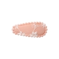 Pink fabric BB hair clip with delicate daisy embroidery and bow for girls - Pink Daisy Embroidered (27)
