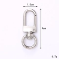 Silver swivel lobster clasp detail showing dimensions 4cm length and 1.5cm width - 40mm Round Tail Gate Buckle / Silver