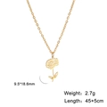 Golden hollow daisy pendant necklace in stainless steel with 45+5cm adjustable chain - Gold Color Chrysanthemum