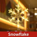 Hanging snowflake LED window light with warm yellow glow for festive Christmas decoration - Snowflake