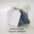 White 38x58mm jewelry price tags with strings and wavy edges for product labeling - 38x58mm (500 Pcs) / White