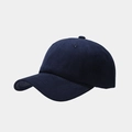 Detail view of the fine stitching and soft suede texture on this navy blue baseball cap - Navy Blue