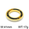 Vergoldeter Ringanhänger mit Schildpattmuster und Kristallen, 41mm Breite, 17g Gewicht - Gold Schildpatt-Muster Zirkonia Runder Stil (KLJ3579-Z)
