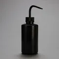 Black 250ml plastic wash bottle with curved nozzle and scale markings for laboratory use - 250ml (Black)