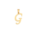 Polished 18k gold-plated stainless steel letter G pendant with bail for necklaces - Letter G