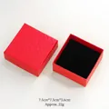 Scatola regalo rossa per gioielli con trama a rombi e interno in spugna nera 7.5cm - Scatola Regalo Rossa (HZ004)