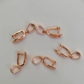 Conectores de colgante en forma de hoja oro rosa pulido para joyas DIY y colgantes cristal - Oro rosa