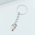 Portachiavi in argento con pendente a cuore anatomico dettagliato per medici e infermieri - Cuore Anatomico Argento